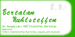 bertalan muhlsteffen business card